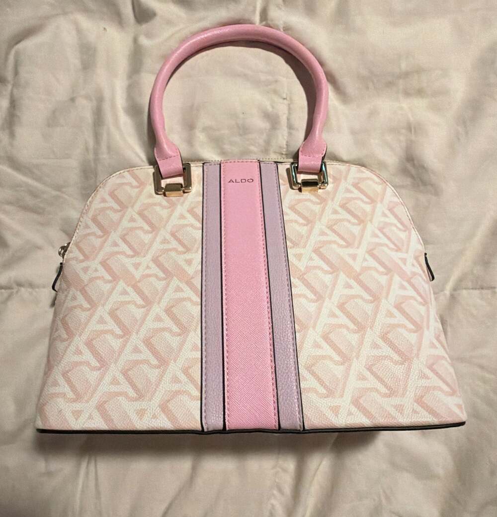 ALDO Signature Galilini Dome Satchel Handbag in Pink and White